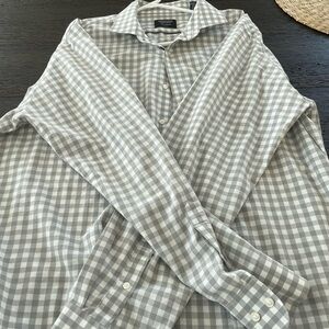 Nordstrom Men's Light Gray Plaid Shirt